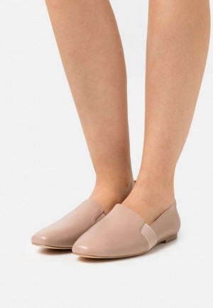 Anna Field Bekvämlighet Läder Slip Ons Låga Skor Dam Beige | TQA-068471