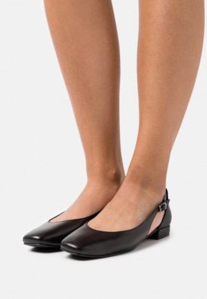 Anna Field Läder Ballet Pumps Ballerina Dam Svarta | KEV-830174