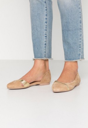 Anna Field Läder Ballet Pumps Ballerina Dam Beige | KCF-196753