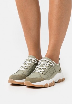 Anna Field Läder Trainers Sneakers Dam Ljusgröna | OML-790516